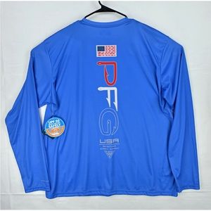 NWT Columbia PFG Omni Shade Deep Waves Americana Men's Long Sleeve Shirt